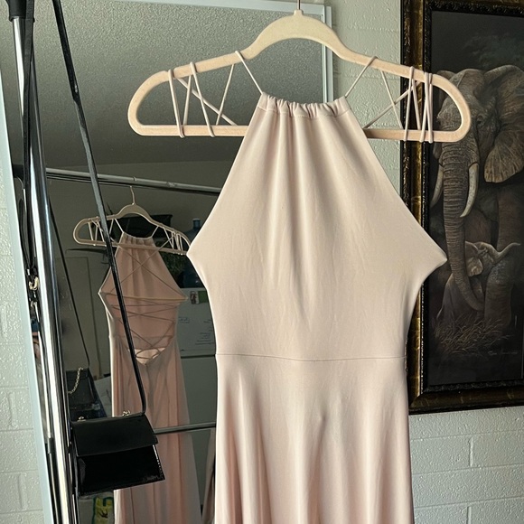 Strappy pink floor length dress - Picture 2 of 5